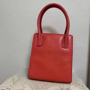 핑크 가죽 핸드백 2지퍼 천연 가죽