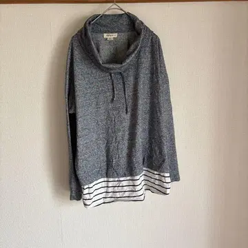 style&co 스타일앤코 그레이 절개 스트라이프 밑단 긴팔 T셔츠