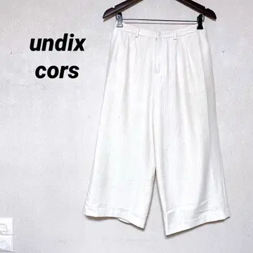 3527 앤디콜 와이드 팬츠 크롭 화이트 계열 38 스트라이프 안감