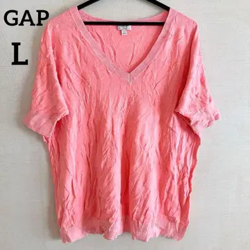 Gap 핑크 V넥 반팔 니트 L