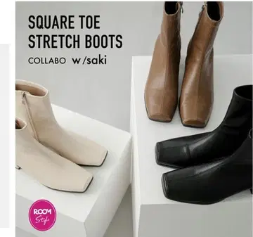 미사용 새상품 완판템 스퀘어토 숏부츠 4cm 힐 25cm XL