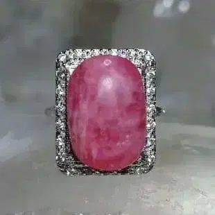 잉카 로즈 오벌 컷 스톤 반지