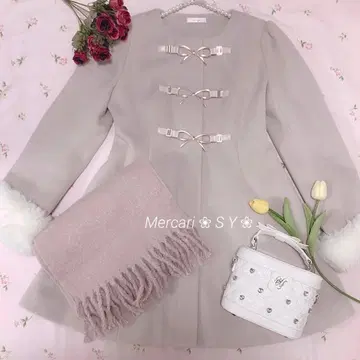 2세트 리본 더플 코트, 양산형, 이모쨩, 걸리시, noemie