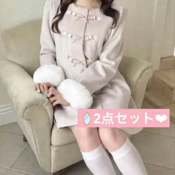 2세트 리본 더플 코트, 양산형, 이모쨩, 걸리시, noemie