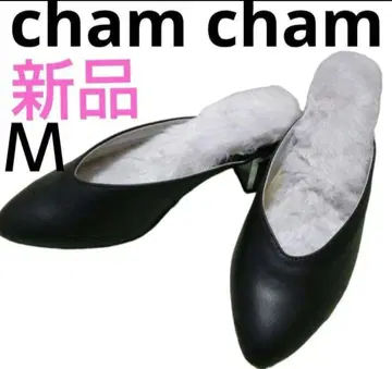 cham cham 블랙 퍼 인솔 뮬 새상품 포멀 가을/겨울 복슬복슬