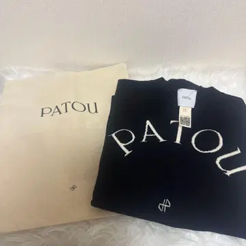 PATOU 블랙 로고 자수 긴팔 니트 M