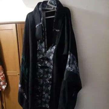 꽃무늬 드래곤 자수 기모노 소매 롱 가디건