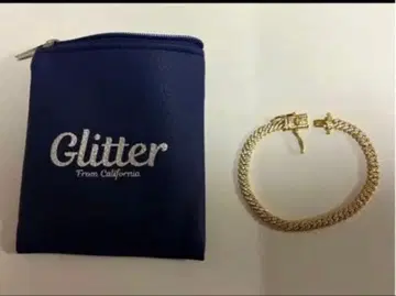 Glitter 골드 체인 팔찌 파우치 포함