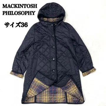 [ 새상품급 ] 매킨토시 철학 후디드 퀼트 코트 36 블랙