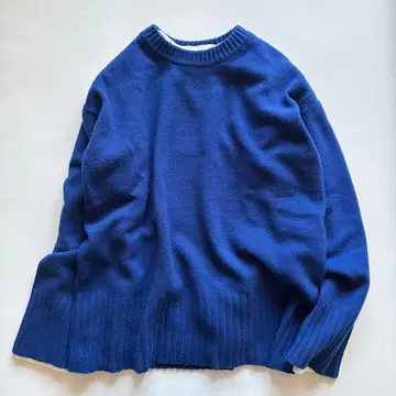 밴야드 스톰 캐시미어 혼방 크루 AQUA 니트 블루