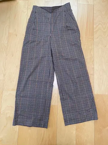 체크 무늬 와이드 팬츠