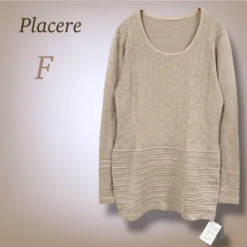 새상품 택 포함 짜임 패턴 니트 튜닉 입체 직조 디자인 성숙 캐주얼 F