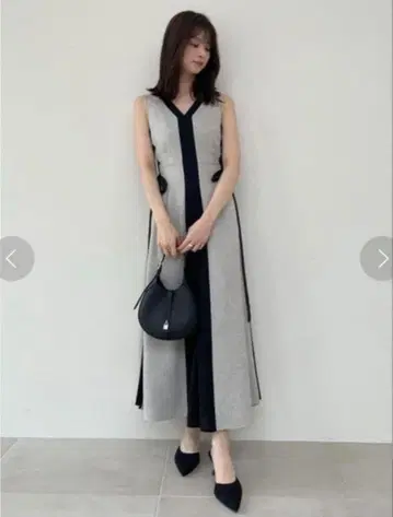 SNIDEL 슬리브리스 롱 원피스 사이즈 0 그레이/블랙