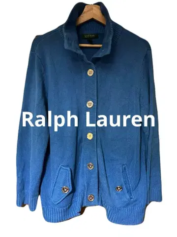 랄프 로렌 파란 버튼 가디건