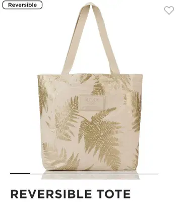 리버서블 토트백 잎 패턴