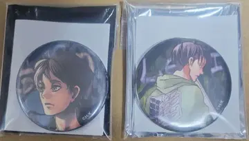 진격의 거인 hexaRide 한정 컬러 비주얼 캔뱃지 [ 엘렌/리바이 ]