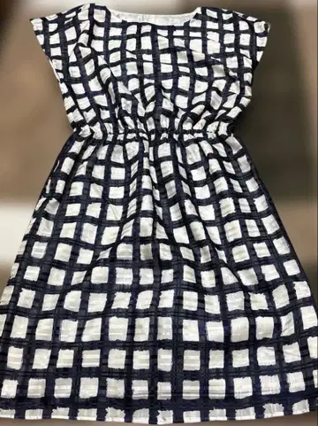 Hampstead 슬리브리스 원피스 체크 무늬