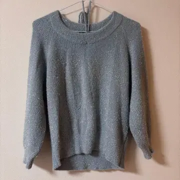 루니 LOUNIE 스카이블루 라이트 블루 라메 니트