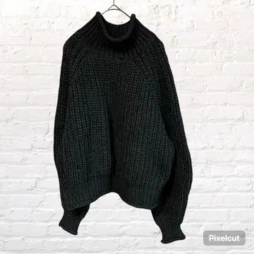 12285 H&M 터틀 니트 스웨터 두꺼운 원단 블랙 L 구제 의류