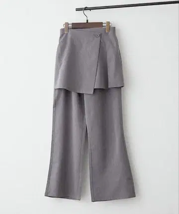 그레이 랩스커트 플레어 팬츠
