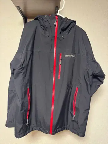 mont-bell 마운틴 후드티 블랙/빨간색 XL