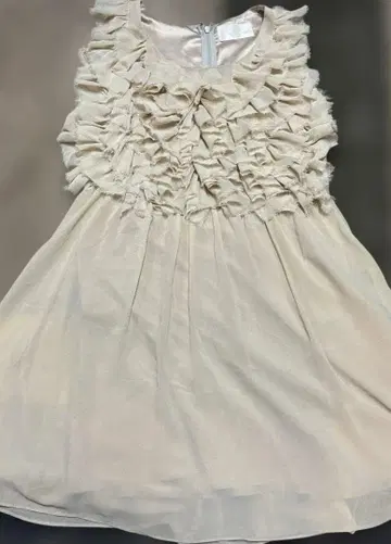 Design Red 베이지 슬리브리스 원피스