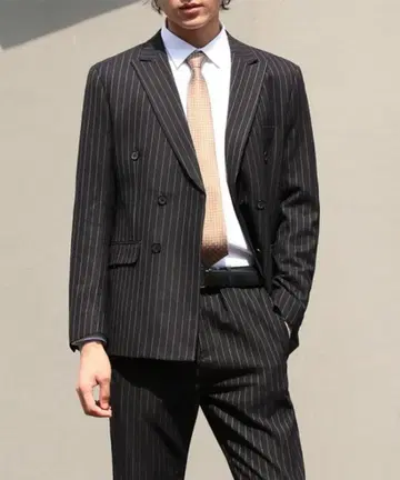 클라우드 스타일 셋업 수트 스트라이프 블랙 L 새상품, 미사용품.