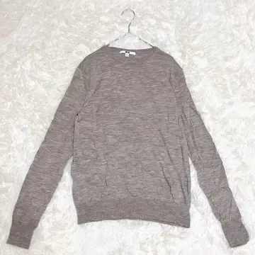 M0164 [유니클로] 울 니트 스웨터 롱 슬리브 리브