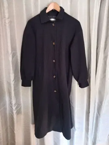 fifth 단추식 블랙 롱 코트