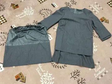 그레이 무릎 기장 원피스 7부 소매