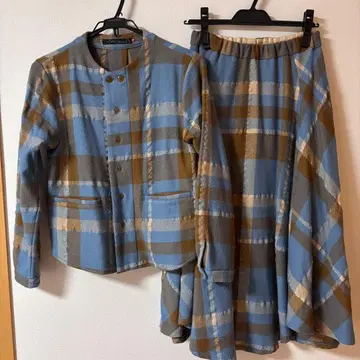 팔라스 팰리스 셋업 체크 울 알파카 자켓 스커트