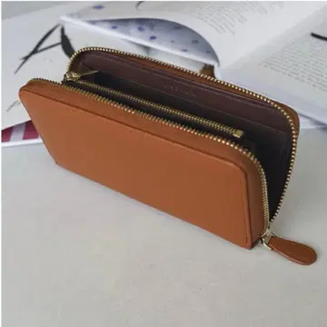 LASIEM 극소 장지갑 Camel x Choco Brown