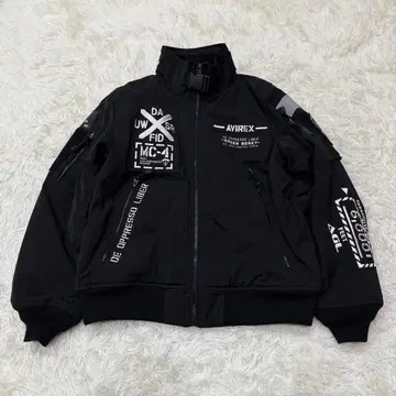 812 AVIREX 플라이트 자켓 L HALO 블랙 블랙