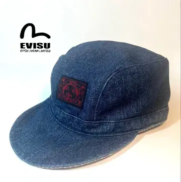 EVISU 에비수 워크캡 데님 리버서블 캡 모자 레어
