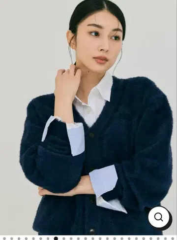 새상품 BLUE X PALANG 네이비 숏 샤기 빅 가디건