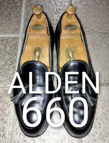 알든 660 태슬 로퍼 블랙 카프 6 1/2E 구 로고