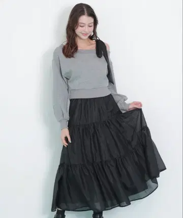 [ 새상품 ] JILL by JILL STUAR 어깨 리본 맨투맨 셋업