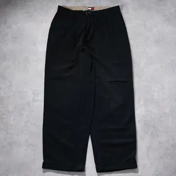 타미힐피거 W34 치노 팬츠 하의 구제 의류 00s 자수 블랙 17275