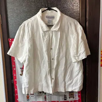 빈티지 JESSICA HOWARD 반팔 셔츠 화이트 린넨