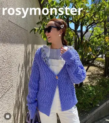 rosymonster 우드 버튼 케이블 가디건