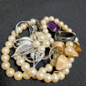 펄 목걸이와 액세서리 세트