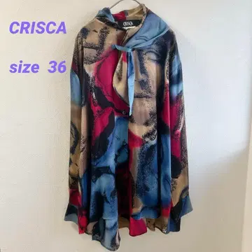 크리스카 빈티지 화려한 셔츠 여성용 이탈리아제 올 패턴 독특한 실크 혼방