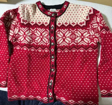 L.L.Bean 긴팔 가디건 여성용 L 사이즈 페어아일 패턴