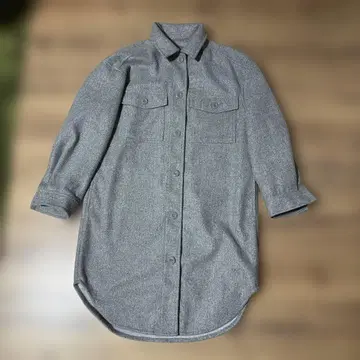 GU 그레이 롱 셔츠 코트 M 사이즈