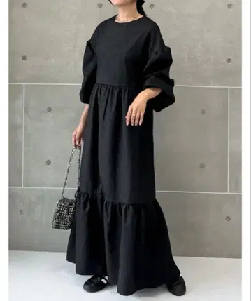 Re:EDIT 불쿠레 자카드 티어드 원피스