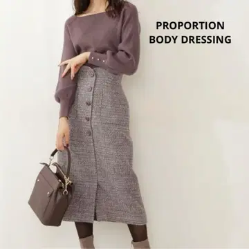 PROPORTION BODY DRESSING 트위드 타이트 스커트