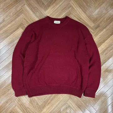 화이트 택 90s 에디 바우어 크루넥 스웨터 코튼 니트 보르도