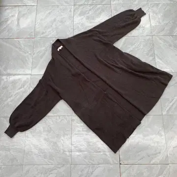 GLOBAL WORK 롱 기장 리브 심플 가디건 브라운 M