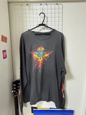 빈티지 Harley-Davidson 롱 슬리브 T셔츠 다크 그레이