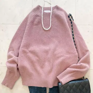 새상품급 유나이티드 애로우즈 폭스 크루넥 니트 더스티 핑크